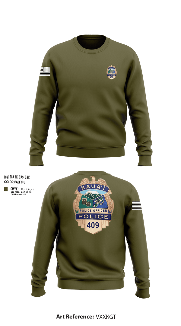Crew Neck Sweatshirt, KAUAI POLICE DEPT, , Teamtime, Team time, sublimation, custom sports apparel, team uniforms, spirit wear, spiritwear, sports uniforms, custom shirts, team store, custom team store, fundraiser sports, apparel fundraiser