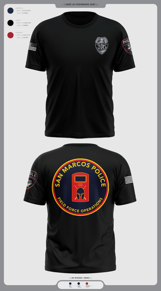 Short Sleeve Performance Shirt, San marcos police - field force, Police, Teamtime, Team time, sublimation, custom sports apparel, team uniforms, spirit wear, spiritwear, sports uniforms, custom shirts, team store, custom team store, fundraiser sports, apparel fundraiser