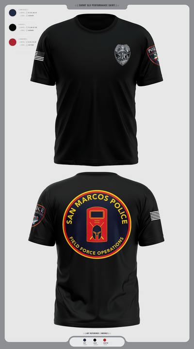 San marcos police - field force 1789471 Short Sleeve Performance Shirt - 2