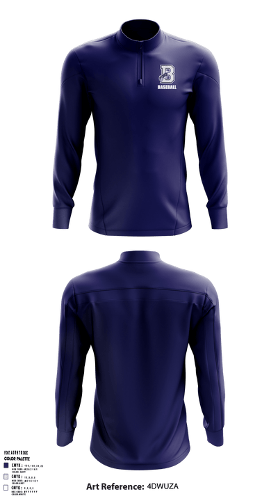 Burrillville High School Broncos Baseball 5359467 Quarter Zip Jacket - 2