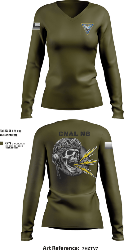 COMNAVAIRLANT 21850129 Women's Long Sleeve V-neck Shirt - 37