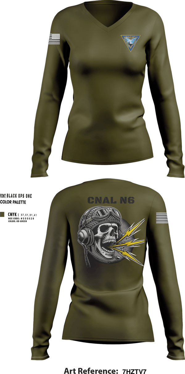 Womens Long Sleeve Vneck Shirt, COMNAVAIRLANT, , Teamtime, Team time, sublimation, custom sports apparel, team uniforms, spirit wear, spiritwear, sports uniforms, custom shirts, team store, custom team store, fundraiser sports, apparel fundraiser