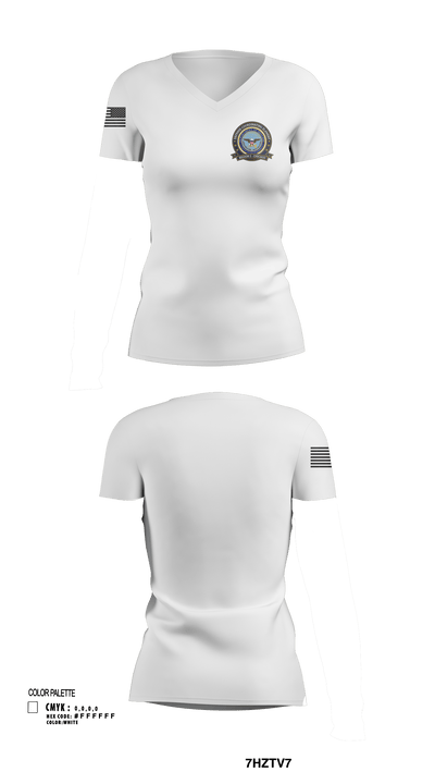 Defense Cortinating Element 97094891 Women's Short Sleeve V-neck Shirt - 109