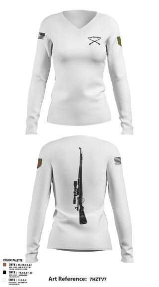 Womens Long Sleeve Vneck Shirt, Iron Rangers, Army, Teamtime, Team time, sublimation, custom sports apparel, team uniforms, spirit wear, spiritwear, sports uniforms, custom shirts, team store, custom team store, fundraiser sports, apparel fundraiser