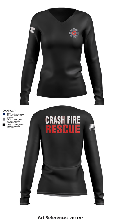 ISA Air base Fire Dept. 19172110 Women's Long Sleeve V-neck Shirt - 68