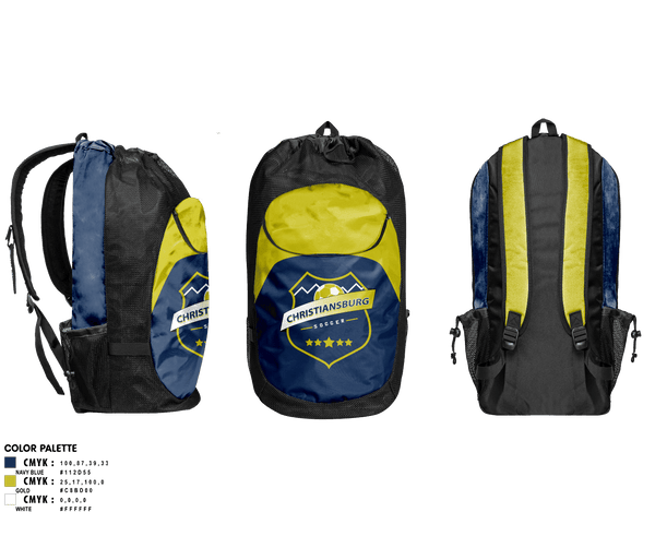 Gear Bag, Christiansburg Soccer Club, Men's Soccer, Teamtime, Team time, sublimation, custom sports apparel, team uniforms, spirit wear, spiritwear, sports uniforms, custom shirts, team store, custom team store, fundraiser sports, apparel fundraiser