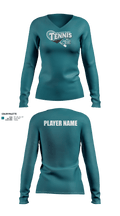Bonney Lake Panthers Tennis 67829590 Women's Long Sleeve V-neck Shirt - 3