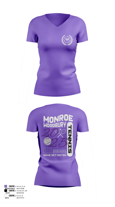 Monroe Woodbury 23360054 Women's Short Sleeve V-neck Shirt - 8