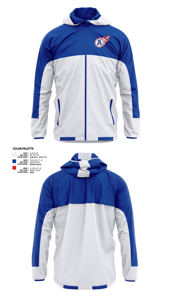 Windbreaker, Blue comets, Track & Field, Teamtime, Team time, sublimation, custom sports apparel, team uniforms, spirit wear, spiritwear, sports uniforms, custom shirts, team store, custom team store, fundraiser sports, apparel fundraiser