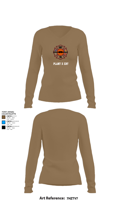 Plant X ERT 7276116 Women's Long Sleeve V-neck Shirt - 2