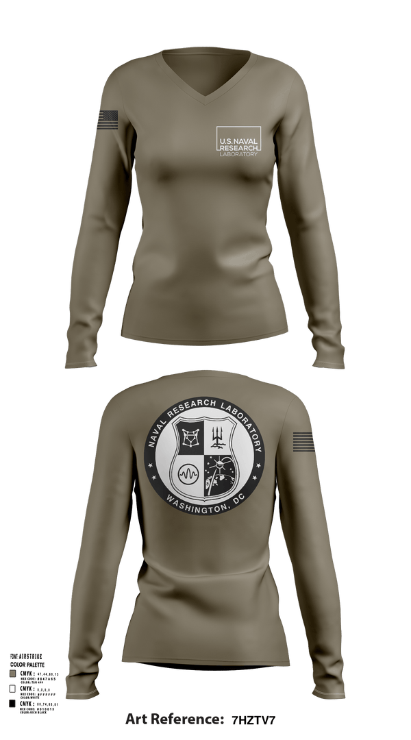 Womens Long Sleeve Vneck Shirt, Naval Research Lab, , Teamtime, Team time, sublimation, custom sports apparel, team uniforms, spirit wear, spiritwear, sports uniforms, custom shirts, team store, custom team store, fundraiser sports, apparel fundraiser