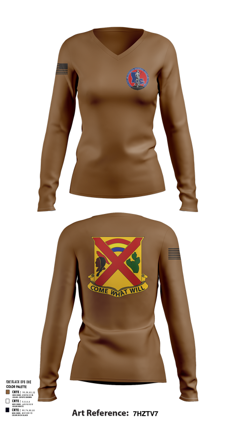 Womens Long Sleeve Vneck Shirt, Charley troop 2-108 CAV, , Teamtime, Team time, sublimation, custom sports apparel, team uniforms, spirit wear, spiritwear, sports uniforms, custom shirts, team store, custom team store, fundraiser sports, apparel fundraiser