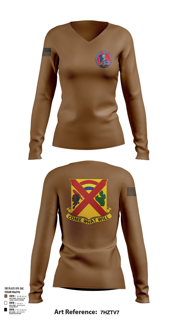 Womens Long Sleeve Vneck Shirt, Charley troop 2-108 CAV, , Teamtime, Team time, sublimation, custom sports apparel, team uniforms, spirit wear, spiritwear, sports uniforms, custom shirts, team store, custom team store, fundraiser sports, apparel fundraiser