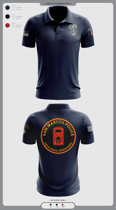 San marcos police - field force 1789471 Short Sleeve Performance Polo - 1