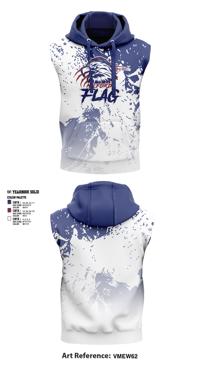 Milford Eagles Pop Warner Football and Cheer 85500081 Sleeveless Hoodie - 1 (2)