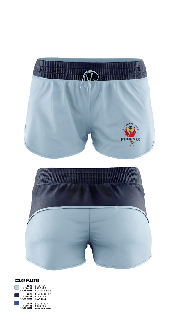 Womens Shorts, Sunshine City Phoenix, Tennis, Teamtime, Team time, sublimation, custom sports apparel, team uniforms, spirit wear, spiritwear, sports uniforms, custom shirts, team store, custom team store, fundraiser sports, apparel fundraiser