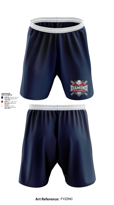 Alabama Diamond Youth Baseball 34695198 Athletic Shorts With Pockets - 3