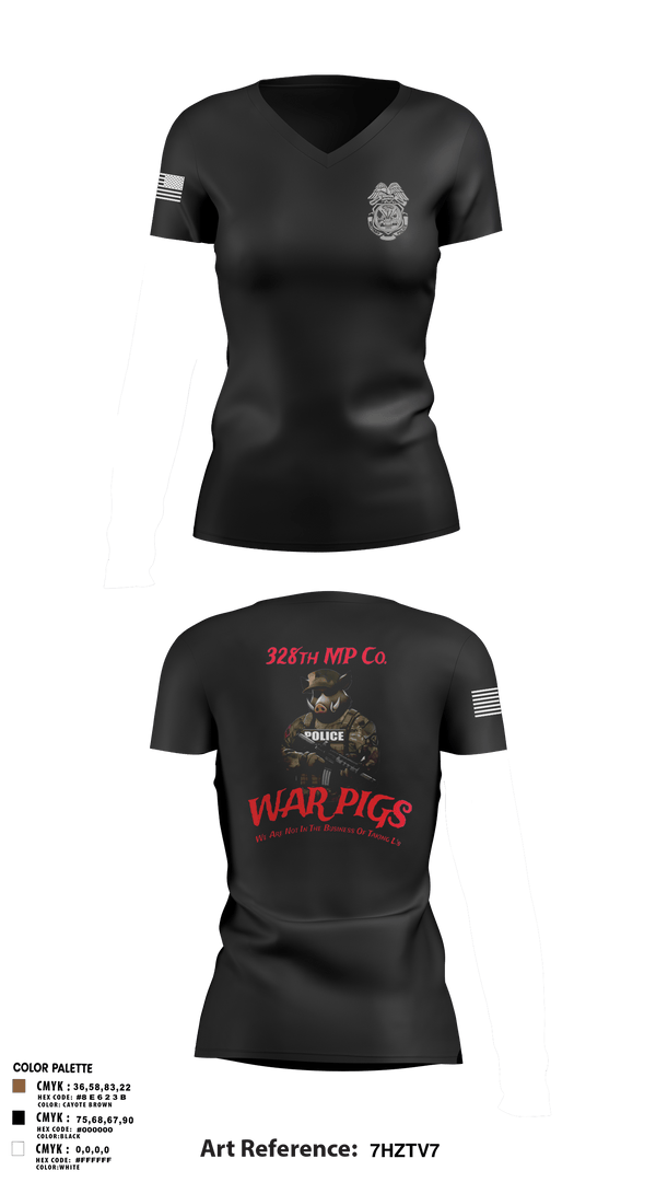 Womens Short Sleeve Vneck Shirt, 328th MP Co., , Teamtime, Team time, sublimation, custom sports apparel, team uniforms, spirit wear, spiritwear, sports uniforms, custom shirts, team store, custom team store, fundraiser sports, apparel fundraiser