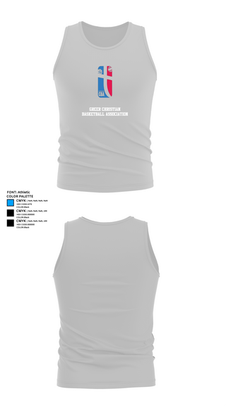 Tank Top, Greer Christian Basketball Association, Men's Basketball, Teamtime, Team time, sublimation, custom sports apparel, team uniforms, spirit wear, spiritwear, sports uniforms, custom shirts, team store, custom team store, fundraiser sports, apparel fundraiser