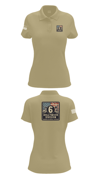 Womens Short Sleeve Performance Polo, Hollywood Division, Police, Teamtime, Team time, sublimation, custom sports apparel, team uniforms, spirit wear, spiritwear, sports uniforms, custom shirts, team store, custom team store, fundraiser sports, apparel fundraiser