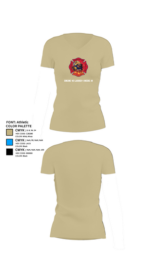 Womens Short Sleeve Vneck Shirt, Engine 40 Ladder 4 Medic 19, , Teamtime, Team time, sublimation, custom sports apparel, team uniforms, spirit wear, spiritwear, sports uniforms, custom shirts, team store, custom team store, fundraiser sports, apparel fundraiser