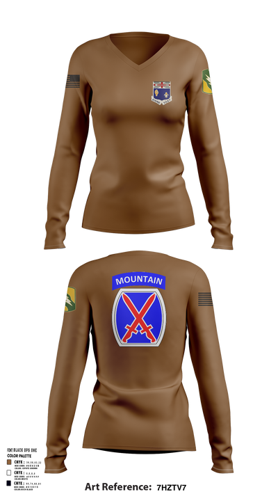 1-155th 38658910 Women's Long Sleeve V-neck Shirt - 101