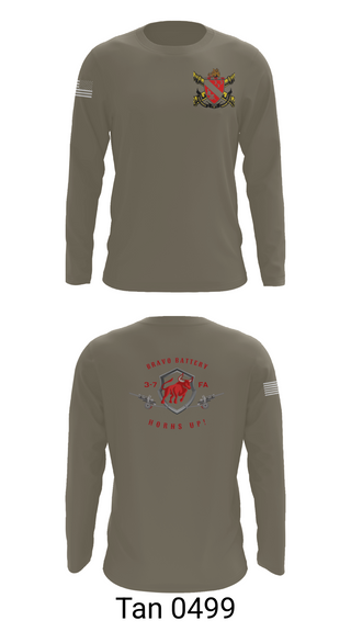 Long Sleeve Performance Shirt, Bravo Battery 3-7 FA, Army, Teamtime, Team time, sublimation, custom sports apparel, team uniforms, spirit wear, spiritwear, sports uniforms, custom shirts, team store, custom team store, fundraiser sports, apparel fundraiser