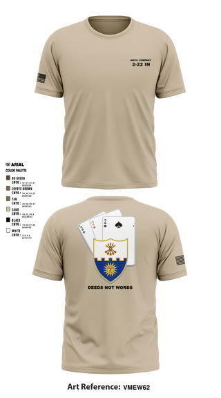 Old School Cotton Feel Shirt, Anvil company, 2-22 Infantry, Army, Teamtime, Team time, sublimation, custom sports apparel, team uniforms, spirit wear, spiritwear, sports uniforms, custom shirts, team store, custom team store, fundraiser sports, apparel fundraiser