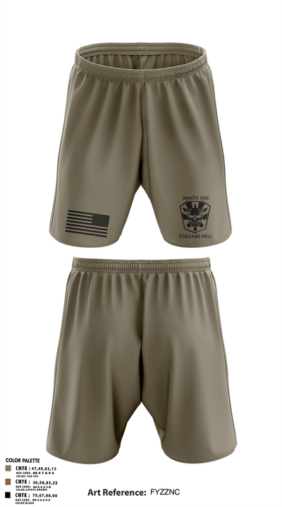 3666 Support Maintenance Company 81340233 Athletic Shorts With Pockets - 1