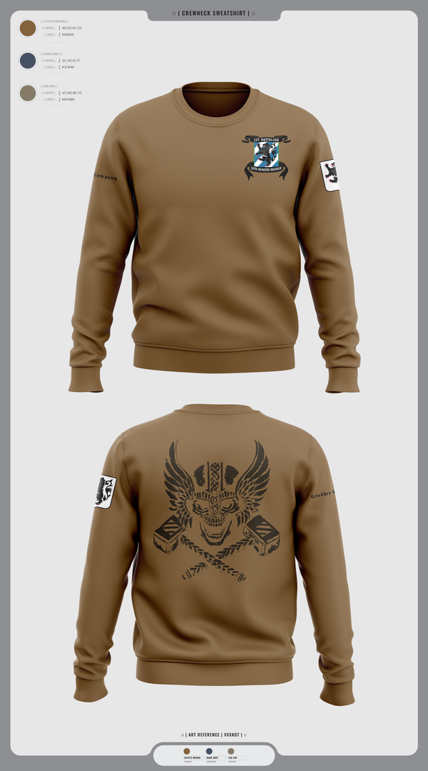 Crew Neck Sweatshirt, 1-28 Infantry battalion, , Teamtime, Team time, sublimation, custom sports apparel, team uniforms, spirit wear, spiritwear, sports uniforms, custom shirts, team store, custom team store, fundraiser sports, apparel fundraiser