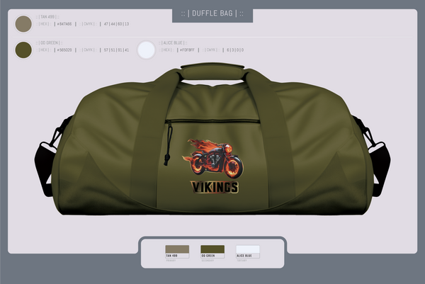 Duffle Bag, Vikings, , Teamtime, Team time, sublimation, custom sports apparel, team uniforms, spirit wear, spiritwear, sports uniforms, custom shirts, team store, custom team store, fundraiser sports, apparel fundraiser