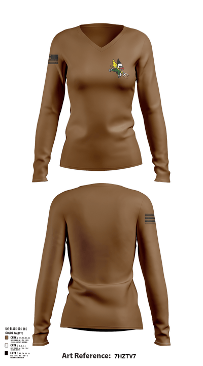 124th ATKS 33419256 Women's Long Sleeve V-neck Shirt - 103 (1)