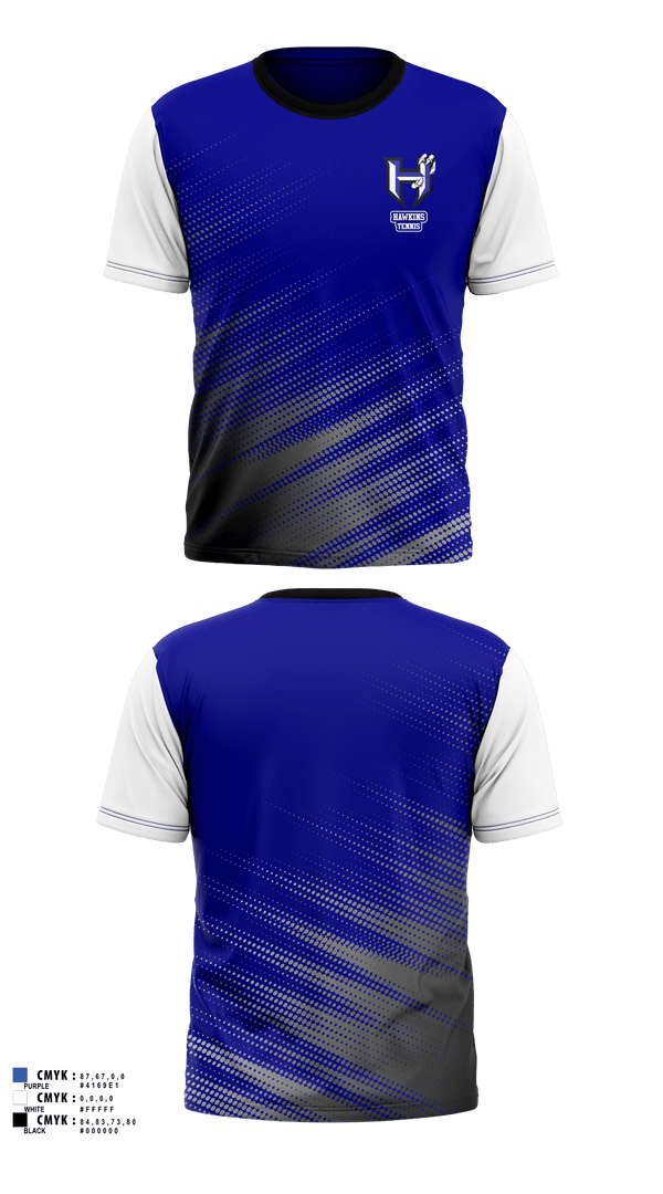 Short Sleeve Performance Shirt, Hawkins Tennis, Tennis, Teamtime, Team time, sublimation, custom sports apparel, team uniforms, spirit wear, spiritwear, sports uniforms, custom shirts, team store, custom team store, fundraiser sports, apparel fundraiser