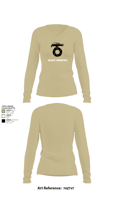 MCAGCC COMMSTRAT 43565701 Women's Long Sleeve V-neck Shirt - 82
