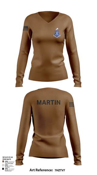 Womens Long Sleeve Vneck Shirt, Pershing Rifles Kilo 8, , Teamtime, Team time, sublimation, custom sports apparel, team uniforms, spirit wear, spiritwear, sports uniforms, custom shirts, team store, custom team store, fundraiser sports, apparel fundraiser
