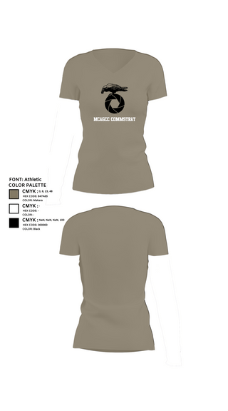 Womens Short Sleeve Vneck Shirt, MCAGCC COMMSTRAT, , Teamtime, Team time, sublimation, custom sports apparel, team uniforms, spirit wear, spiritwear, sports uniforms, custom shirts, team store, custom team store, fundraiser sports, apparel fundraiser