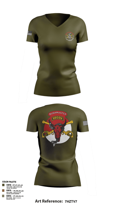 1-113 Calvary Women's Short Sleeve V-neck Shirt - 4