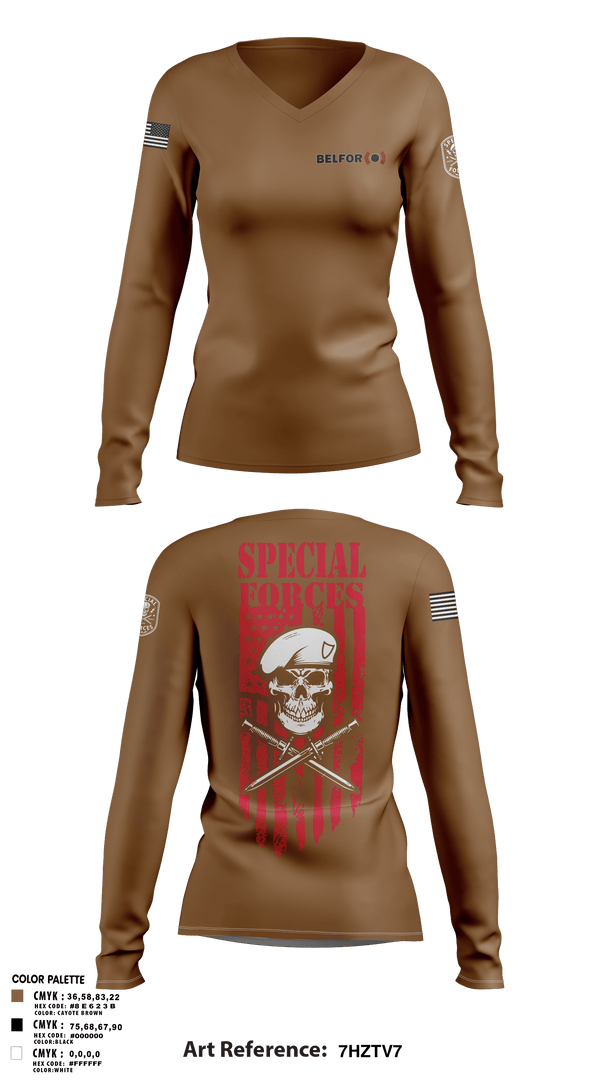 Womens Long Sleeve Vneck Shirt, Belfor, , Teamtime, Team time, sublimation, custom sports apparel, team uniforms, spirit wear, spiritwear, sports uniforms, custom shirts, team store, custom team store, fundraiser sports, apparel fundraiser