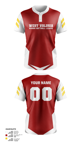 Two Button Softball Jersey, West Volusia Senior Softball League, Softball, Teamtime, Team time, sublimation, custom sports apparel, team uniforms, spirit wear, spiritwear, sports uniforms, custom shirts, team store, custom team store, fundraiser sports, apparel fundraiser
