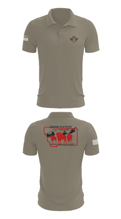 E co. 1-189th 4920111 Short Sleeve Performance Polo - 64