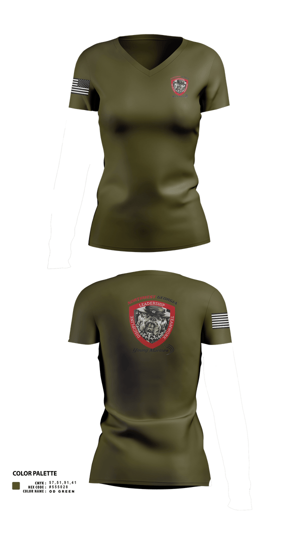 Womens Short Sleeve Vneck Shirt, Northwest Georgia Young Marines, , Teamtime, Team time, sublimation, custom sports apparel, team uniforms, spirit wear, spiritwear, sports uniforms, custom shirts, team store, custom team store, fundraiser sports, apparel fundraiser