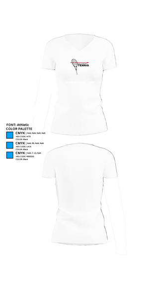 Womens Short Sleeve Vneck Shirt, Hauser High School Tennis, Tennis, Teamtime, Team time, sublimation, custom sports apparel, team uniforms, spirit wear, spiritwear, sports uniforms, custom shirts, team store, custom team store, fundraiser sports, apparel fundraiser