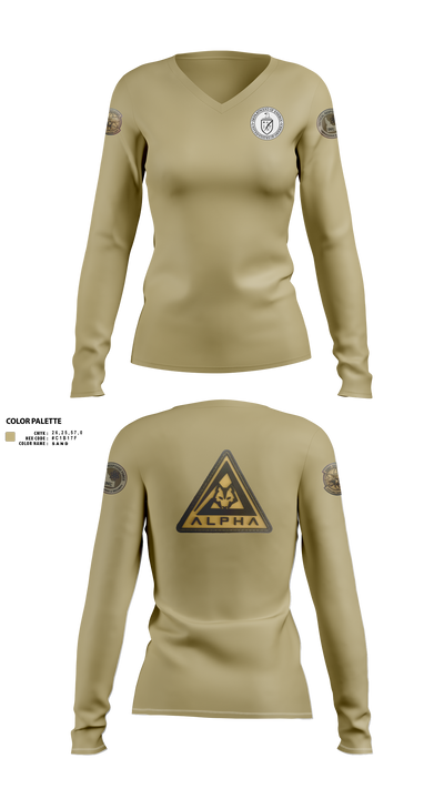 ProForce 74761390 Women's Long Sleeve V-neck Shirt - 3