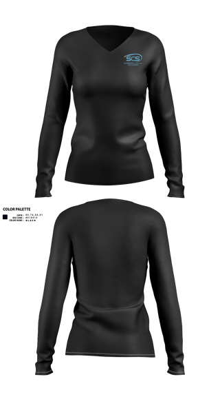 Womens Long Sleeve Vneck Shirt, Superior Cabling Solutions, , Teamtime, Team time, sublimation, custom sports apparel, team uniforms, spirit wear, spiritwear, sports uniforms, custom shirts, team store, custom team store, fundraiser sports, apparel fundraiser