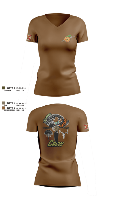 Seminole / Orange Crew 64181278 Women's Short Sleeve V-neck Shirt - 1