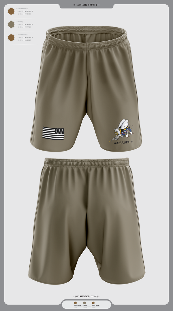 Athletic Shorts With Pockets, Seabee, Navy, Teamtime, Team time, sublimation, custom sports apparel, team uniforms, spirit wear, spiritwear, sports uniforms, custom shirts, team store, custom team store, fundraiser sports, apparel fundraiser