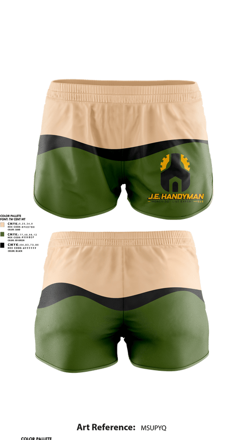 Womens Shorts, J.E. Handyman, LLC, , Teamtime, Team time, sublimation, custom sports apparel, team uniforms, spirit wear, spiritwear, sports uniforms, custom shirts, team store, custom team store, fundraiser sports, apparel fundraiser