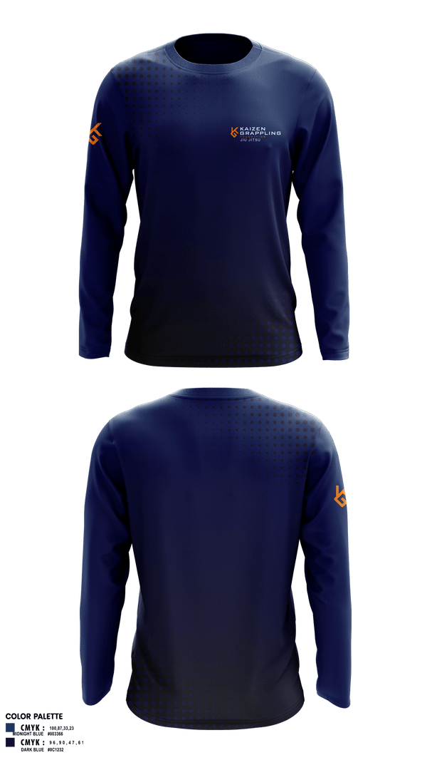 Long Sleeve Rash Guard Shirt, Kaizen Grappling Foundation, Wrestling, Teamtime, Team time, sublimation, custom sports apparel, team uniforms, spirit wear, spiritwear, sports uniforms, custom shirts, team store, custom team store, fundraiser sports, apparel fundraiser