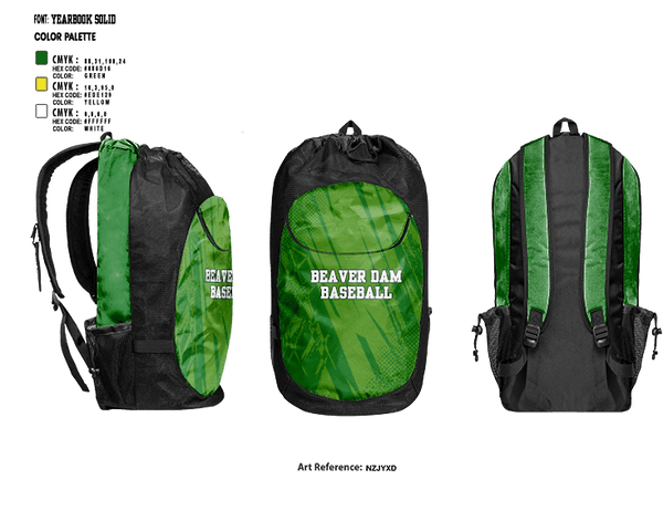 Gear Bag, Beaver Dam, Baseball, Teamtime, Team time, sublimation, custom sports apparel, team uniforms, spirit wear, spiritwear, sports uniforms, custom shirts, team store, custom team store, fundraiser sports, apparel fundraiser
