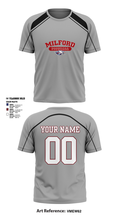 Milford Eagles Pop Warner Football and Cheer 85500081 Short Sleeve Performance Shirt - 6 (2)